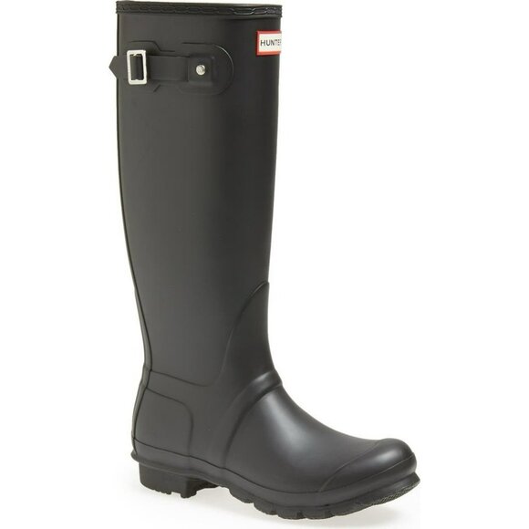 Hunter Original Women's Tall Rubber Rain Boots Black Matte Size 7 EUC $190 - Picture 3 of 15